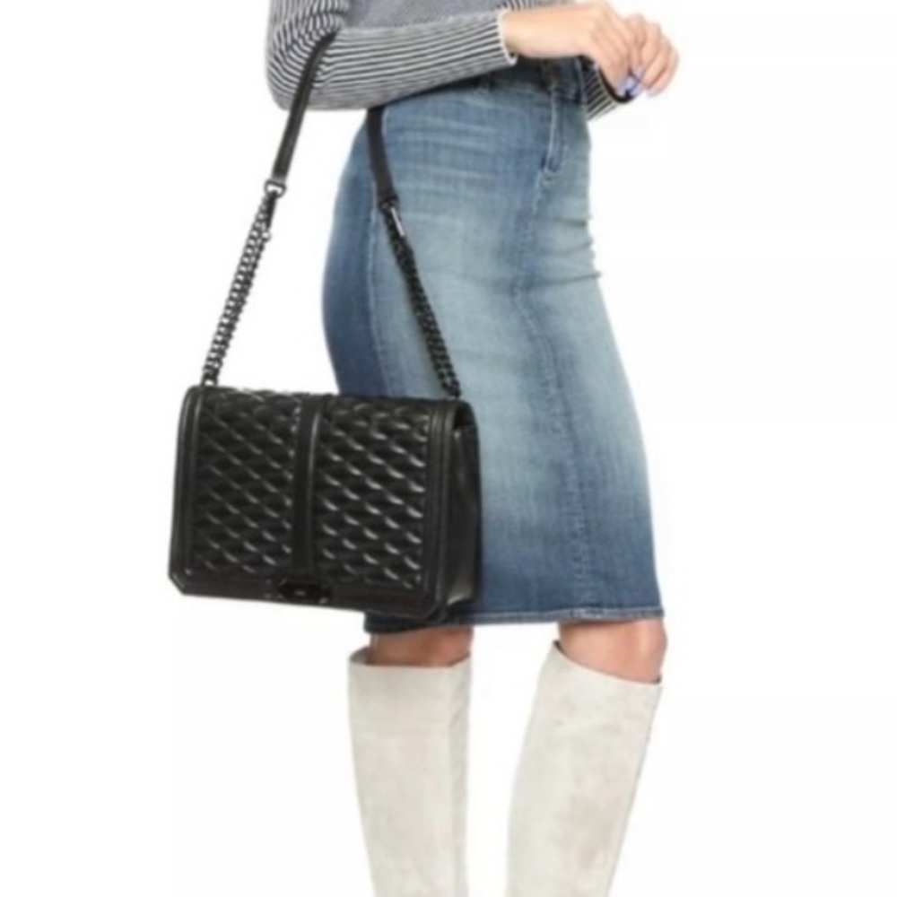 NWOT Rebecca Minkoff Elegant Black Quilted Shoulder Bag/ Crossbody
